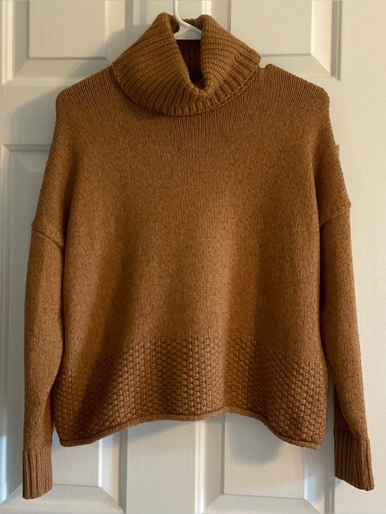 Madewell Sweaters - Madewell Sadler Turtleneck Sweater-Heather Camel Brown-Women’s Size Small